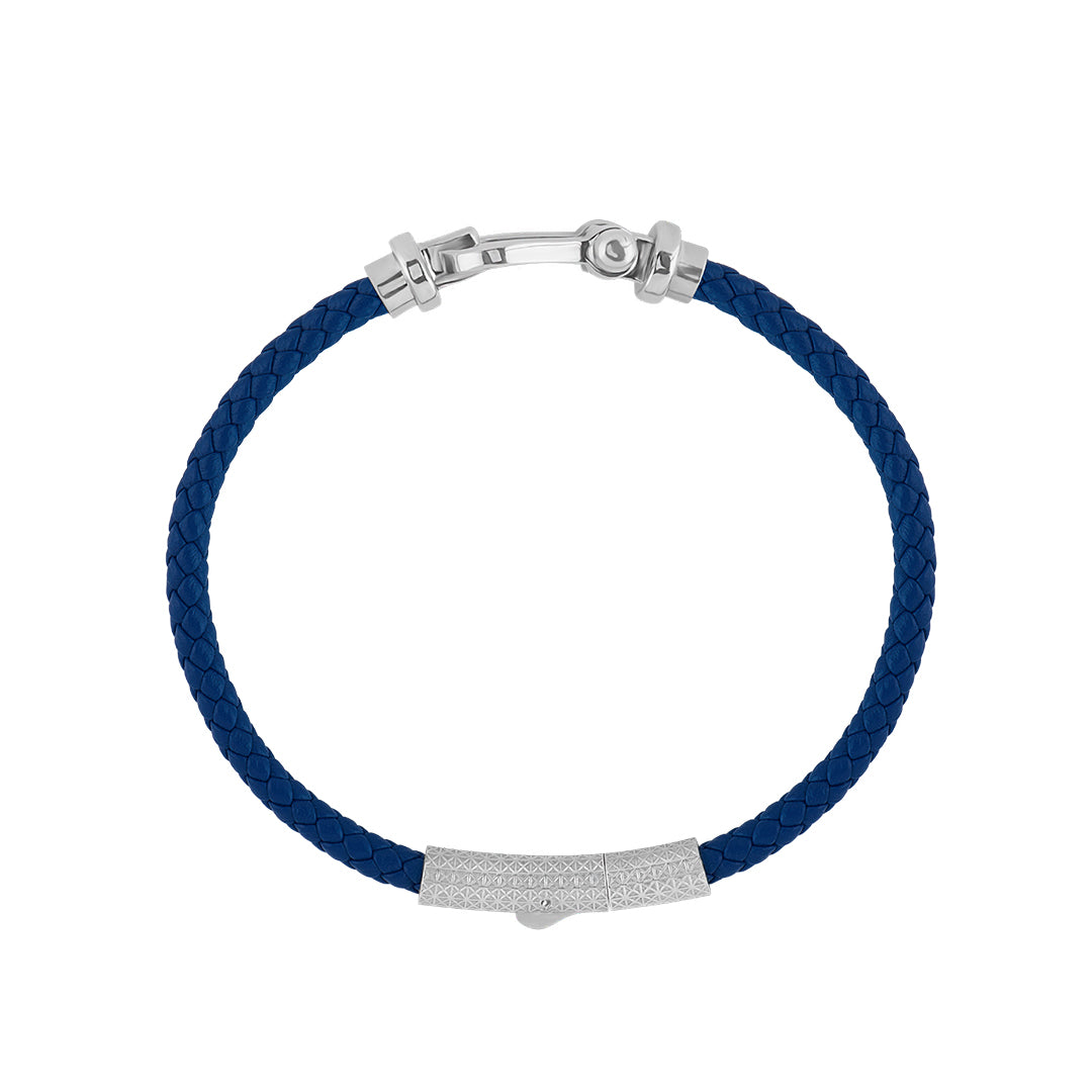 Buckle Leather Bracelet in Silver