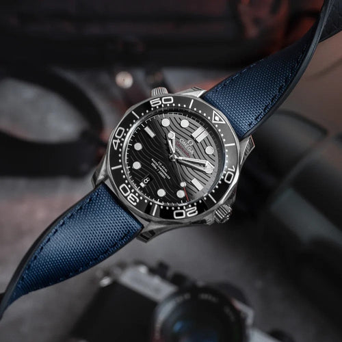 Artem HydroFlex Sailcloth FKM Rubber Watch Strap - Blue