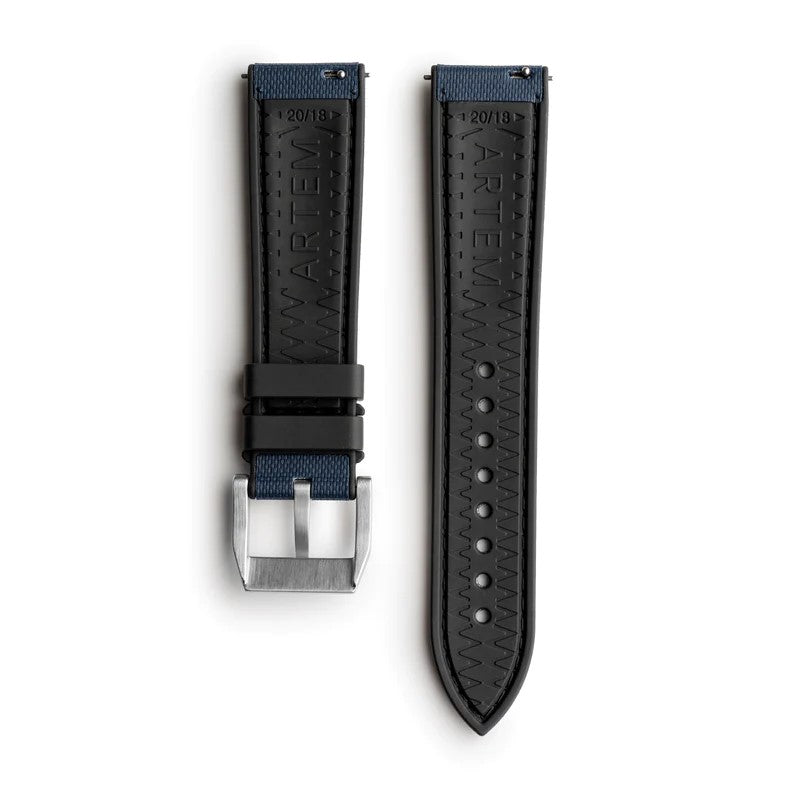 Artem HydroFlex Sailcloth FKM Rubber Watch Strap - Blue